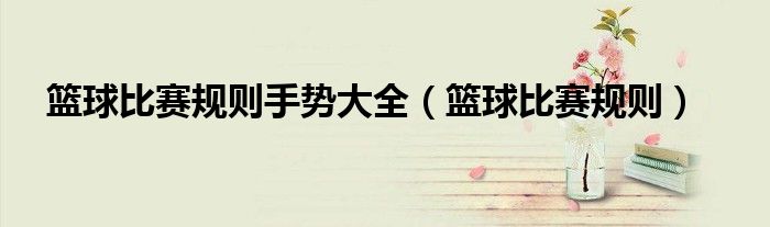 篮球比赛规则手势大全(篮球比赛规则)
