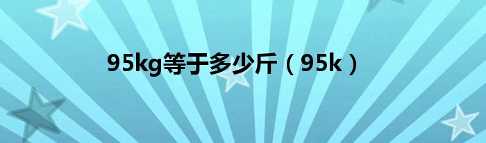 95kg等于多少斤(95k)