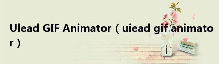 Ulead GIF Animator(uiead gif animator)