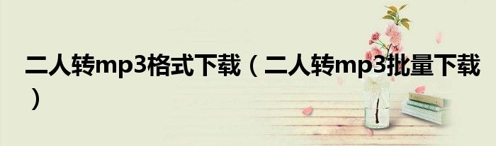 二人转mp3格式下载(二人转mp3批量下载)