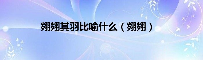 翙翙其羽比喻什么(翙翙)