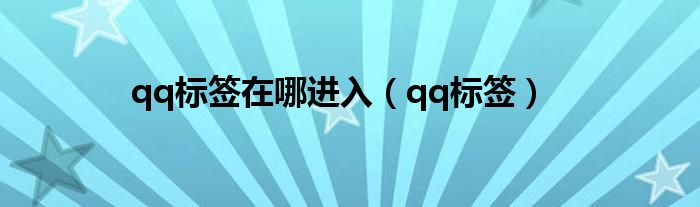 qq标签在哪进入(qq标签)