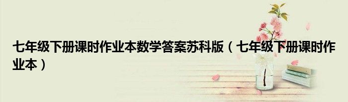 七年级下册课时作业本数学答案苏科版(七年级下册课时作业本)