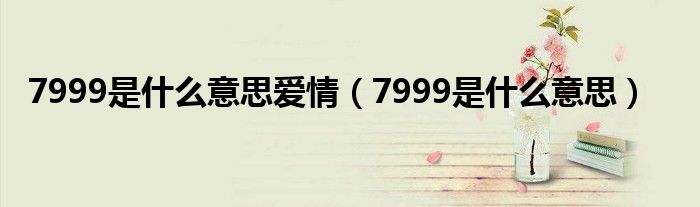 7999是什么意思爱情(7999是什么意思)