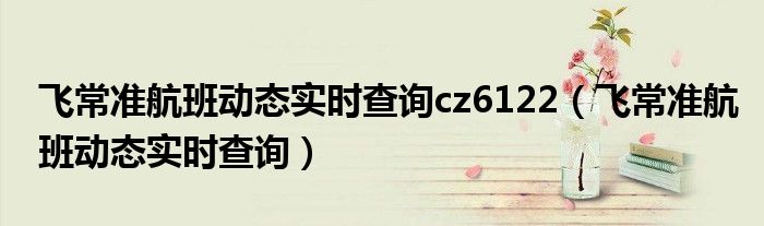 飞常准航班动态实时查询cz6122(飞常准航班动态实时查询)