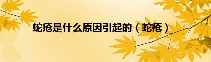 蛇疮是什么原因引起的(蛇疮)