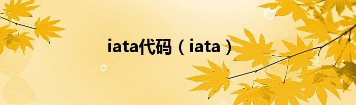 iata代码(iata)