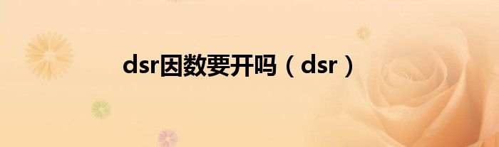 dsr因数要开吗(dsr)