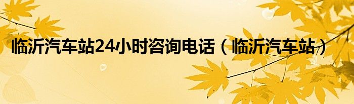 临沂汽车站24小时咨询电话(临沂汽车站)