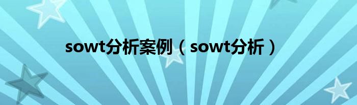 sowt分析案例(sowt分析)