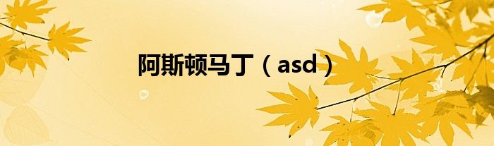 阿斯顿马丁(asd)