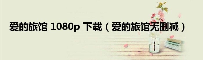 爱的旅馆 1080p 下载(爱的旅馆无删减)