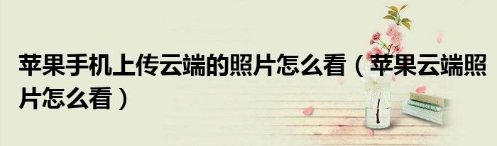 苹果手机上传云端的照片怎么看(苹果云端照片怎么看)