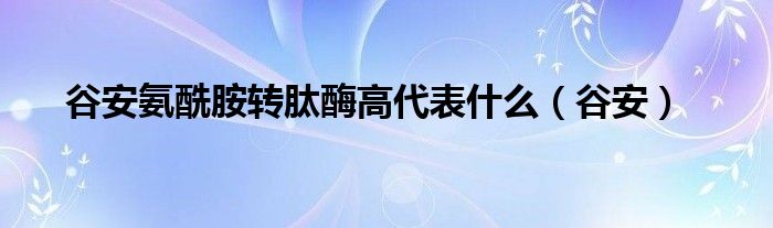 谷安氨酰胺转肽酶高代表什么(谷安)