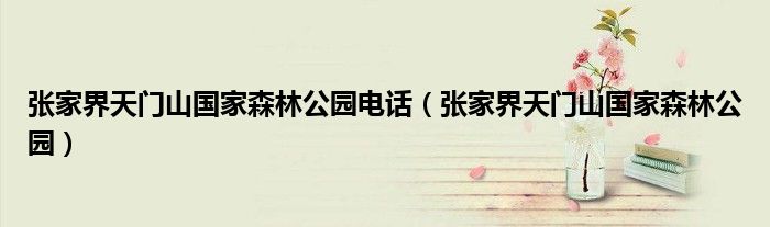 张家界天门山国家森林公园电话(张家界天门山国家森林公园)