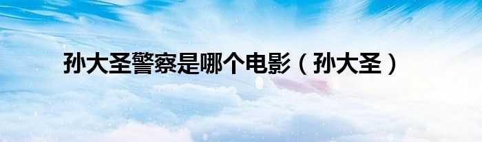 孙大圣警察是哪个电影(孙大圣)