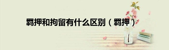 羁押和拘留有什么区别(羁押)