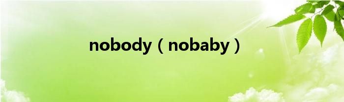 nobody(nobaby)