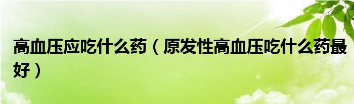 高血压应吃什么药(原发性高血压吃什么药最好)