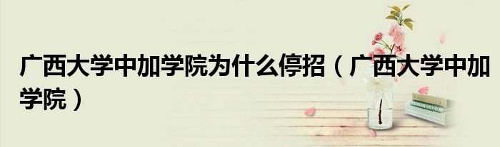 广西大学中加学院为什么停招(广西大学中加学院)