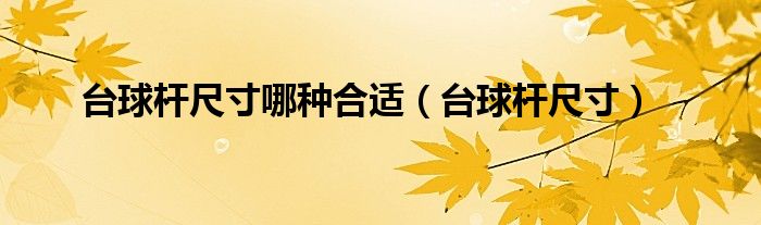 台球杆尺寸哪种合适(台球杆尺寸)