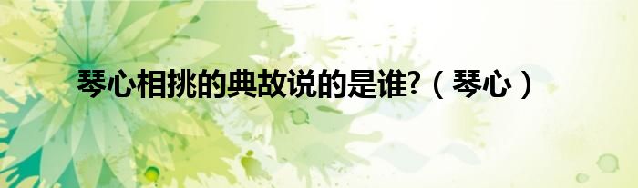琴心相挑的典故说的是谁?(琴心)