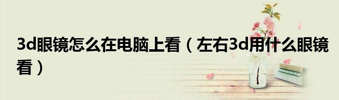 3d眼镜怎么在电脑上看(左右3d用什么眼镜看)