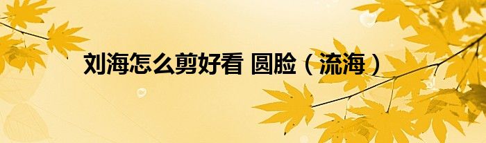 刘海怎么剪好看 圆脸(流海)