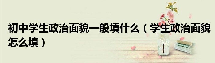 初中学生政治面貌一般填什么(学生政治面貌怎么填)