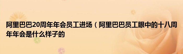 阿里巴巴20周年年会员工进场(阿里巴巴员工眼中的十八周年年会是什么样子的