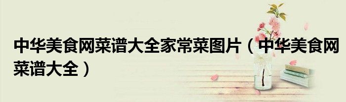 中华美食网菜谱大全家常菜图片(中华美食网菜谱大全)