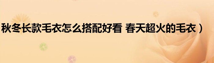 秋冬长款毛衣怎么搭配好看 春天超火的毛衣)