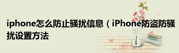 iphone怎么防止骚扰信息(iPhone防盗防骚扰设置方法