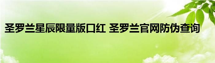 圣罗兰星辰限量版口红 圣罗兰官网防伪查询