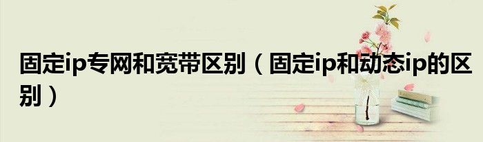 固定ip专网和宽带区别(固定ip和动态ip的区别)