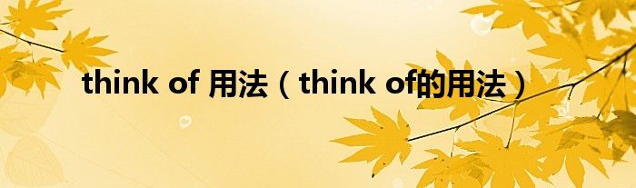 think of 用法(think of的用法)