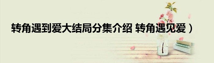转角遇到爱大结局分集介绍 转角遇见爱)