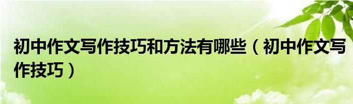 初中作文写作技巧和方法有哪些(初中作文写作技巧)