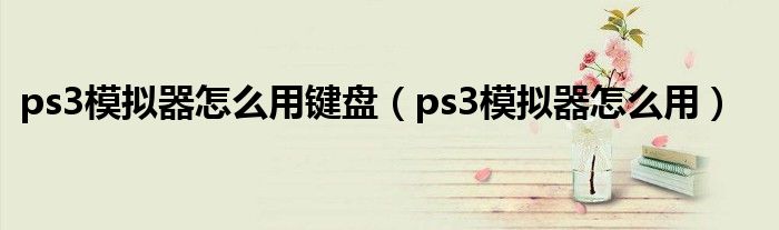 ps3模拟器怎么用键盘（ps3模拟器怎么用）