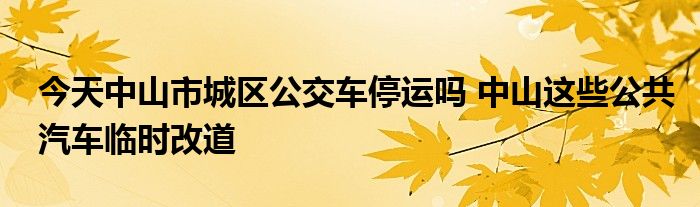 今天中山市城区公交车停运吗 中山这些公共汽车临时改道