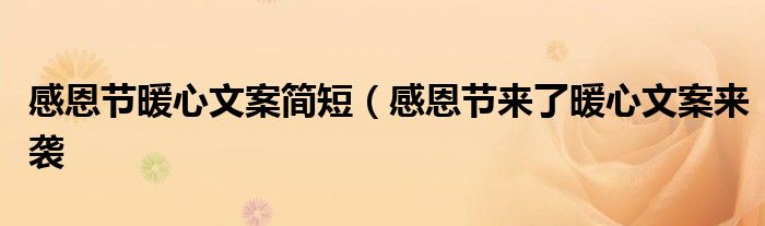 感恩节暖心文案简短(感恩节来了暖心文案来袭