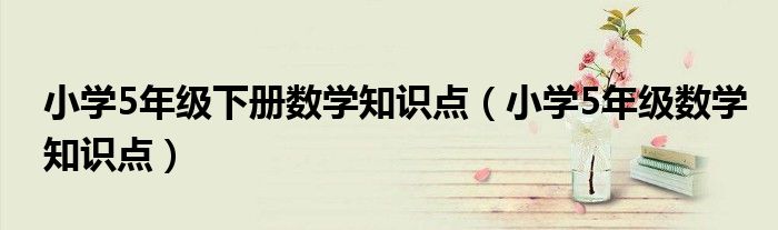 小学5年级下册数学知识点(小学5年级数学知识点)