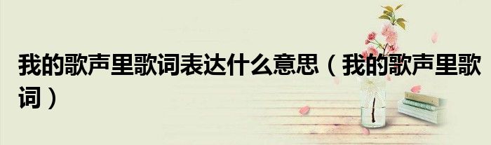 我的歌声里歌词表达什么意思(我的歌声里歌词)