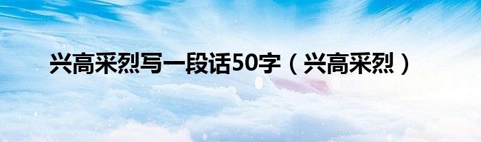 兴高采烈写一段话50字（兴高采烈）