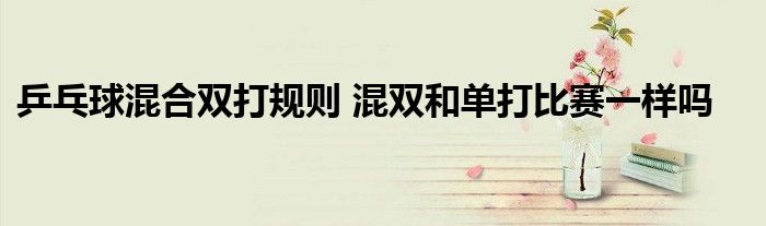 乒乓球混合双打规则 混双和单打比赛一样吗