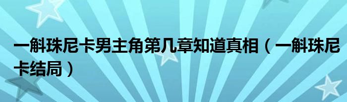 一斛珠尼卡男主角第几章知道真相（一斛珠尼卡结局）