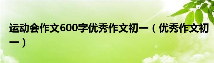 运动会作文600字优秀作文初一（优秀作文初一）