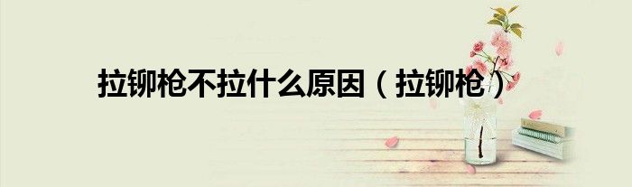 拉铆枪不拉什么原因(拉铆枪)