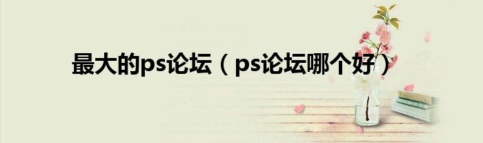 最大的ps论坛(ps论坛哪个好)