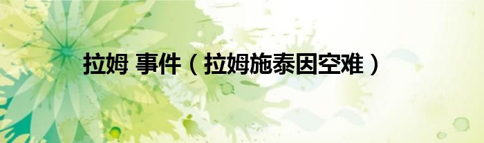 拉姆 事件(拉姆施泰因空难)